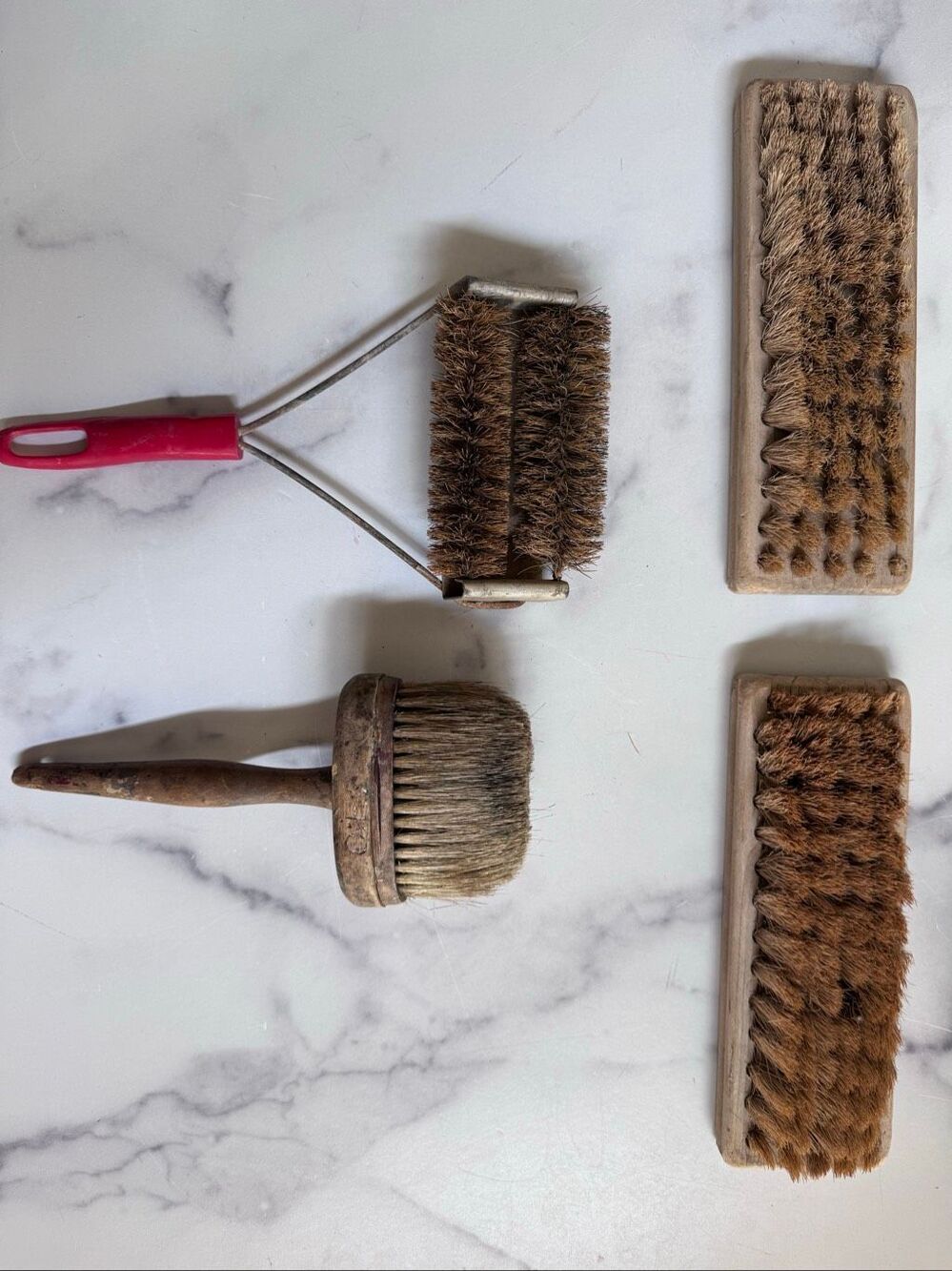 Vintage mid century horse hair brush bundle of 4 Hi Gene screen cleaner fine dus